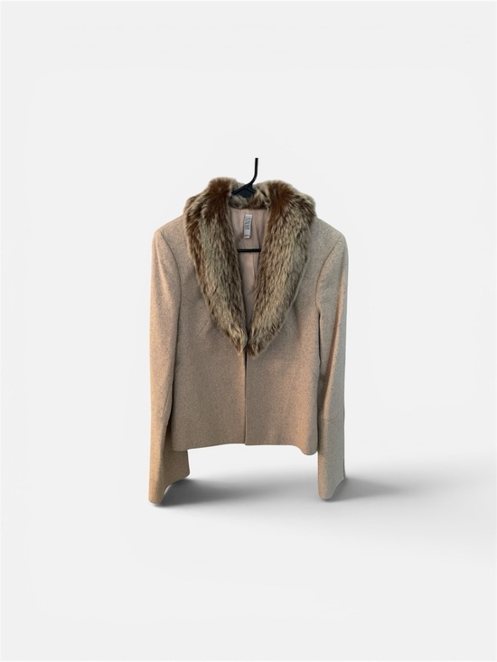 Laundry By Shelli Segal Jackets & Blazers - Laundry By Shelli Segal Beige Blazer with Faux Fur Collar